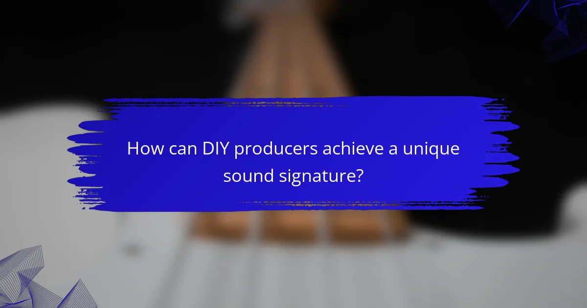 How can DIY producers achieve a unique sound signature?