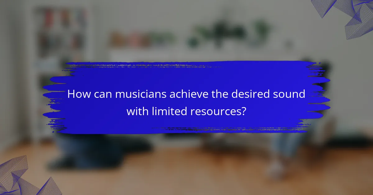 How can musicians achieve the desired sound with limited resources?