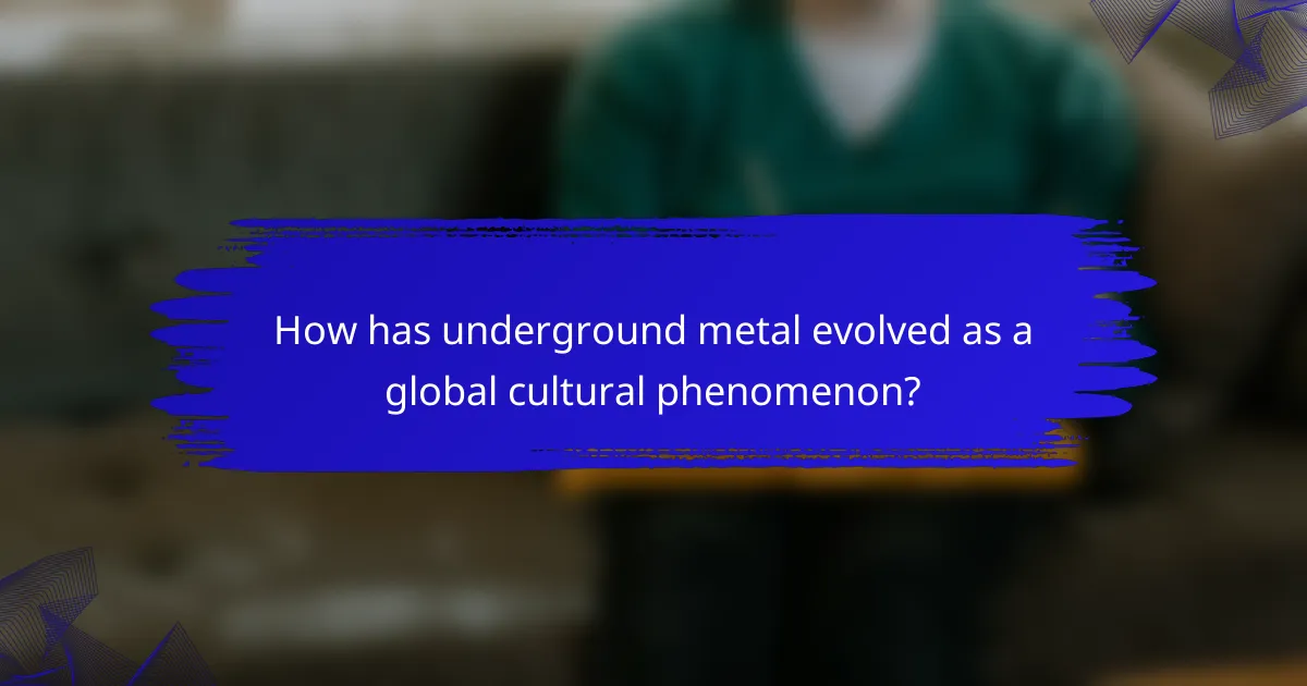 How has underground metal evolved as a global cultural phenomenon?