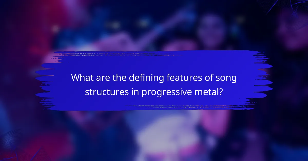 What are the defining features of song structures in progressive metal?